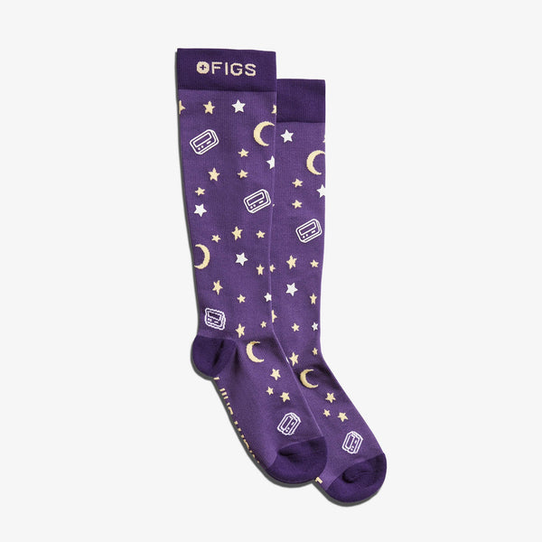 women's Purple Night Shift - Compression Socks