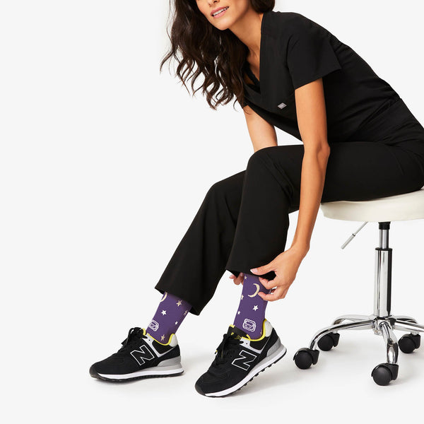 women's Purple Night Shift - Compression Socks