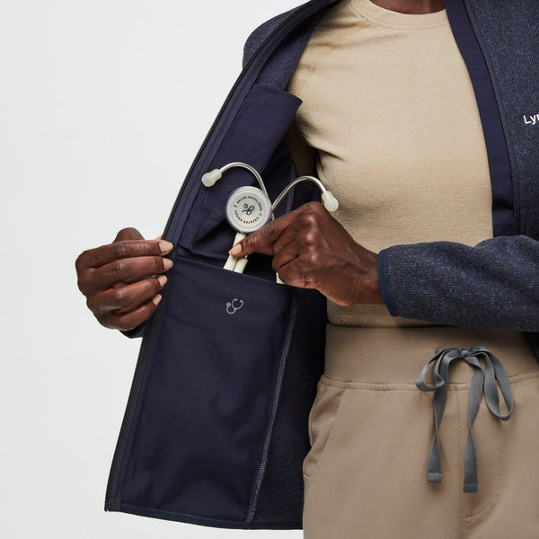 women's Heather Navy On-Shift™ - Sweater-Knit Jacket