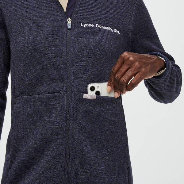 women's Heather Navy On-Shift™ - Sweater-Knit Jacket
