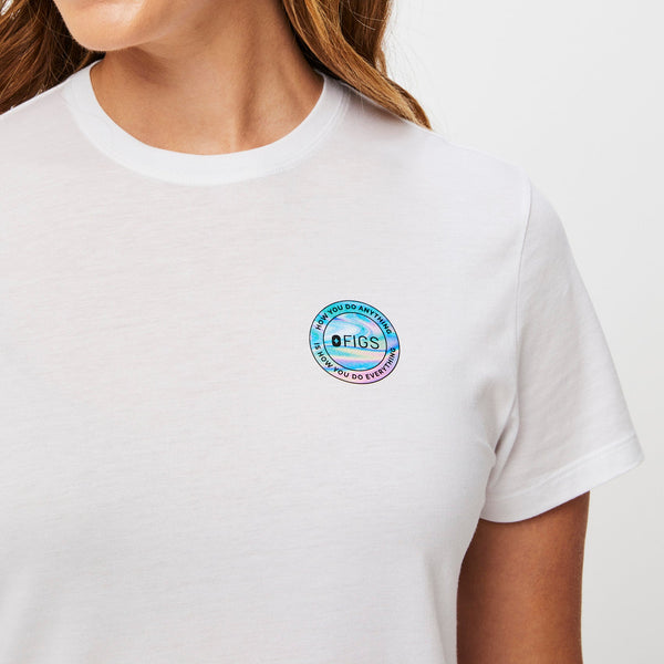 Women's White Multi Sticker Relaxed - Supersoft Underscrub