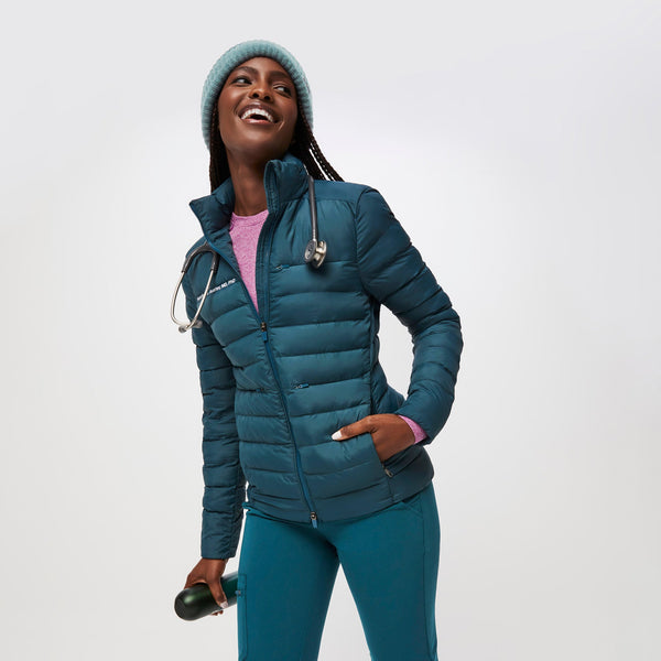 women's Caribbean Blue Packable - Puffer Jacket