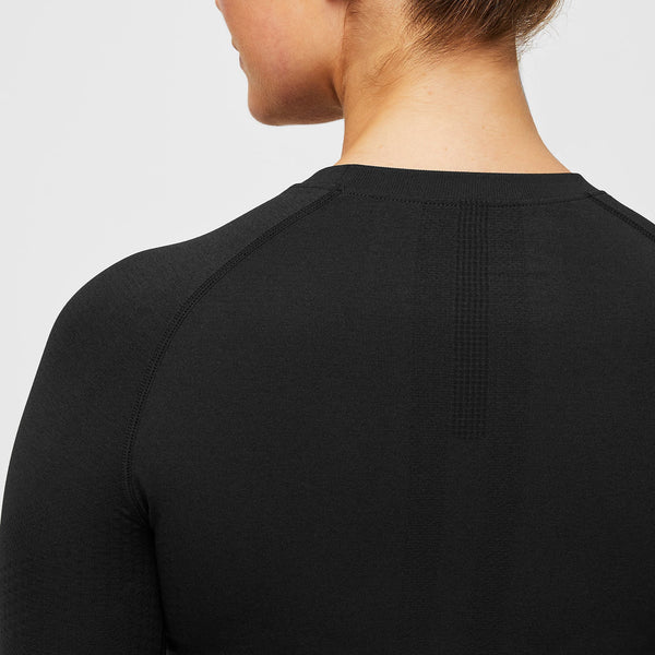 women's Black Salta Seamless - Long-Sleeve Underscrub