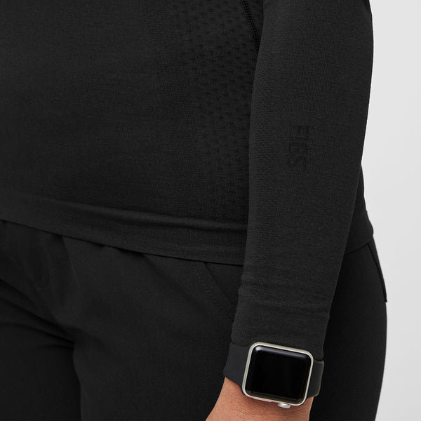 women's Black Salta Seamless - Long-Sleeve Underscrub