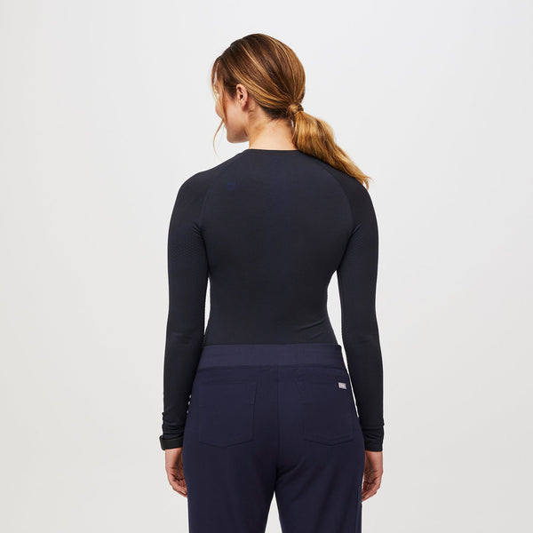 women's Navy Salta Seamless - Long-Sleeve Underscrub