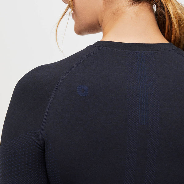 women's Navy Salta Seamless - Long-Sleeve Underscrub