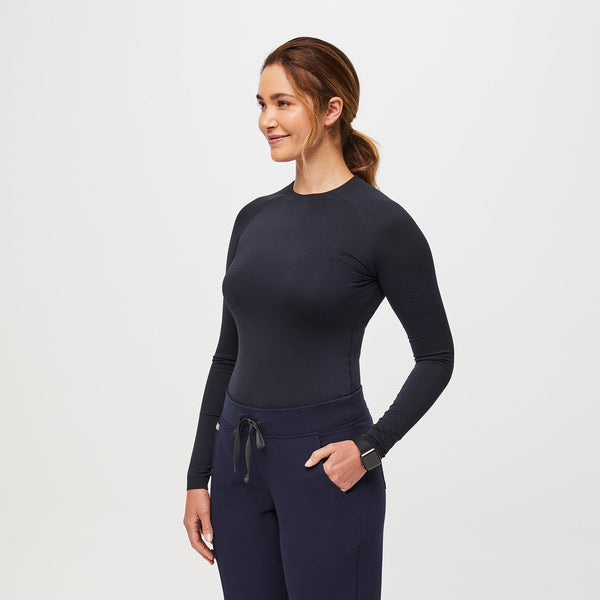 women's Navy Salta Seamless - Long-Sleeve Underscrub