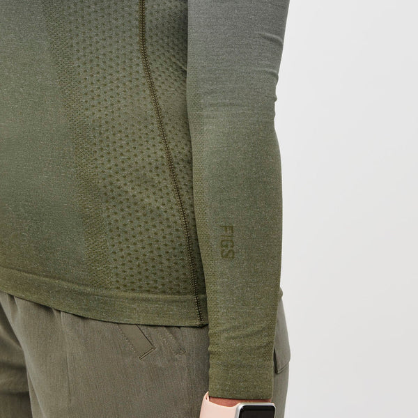 women's Ombre Olive Salta  - Long-Sleeve Underscrub