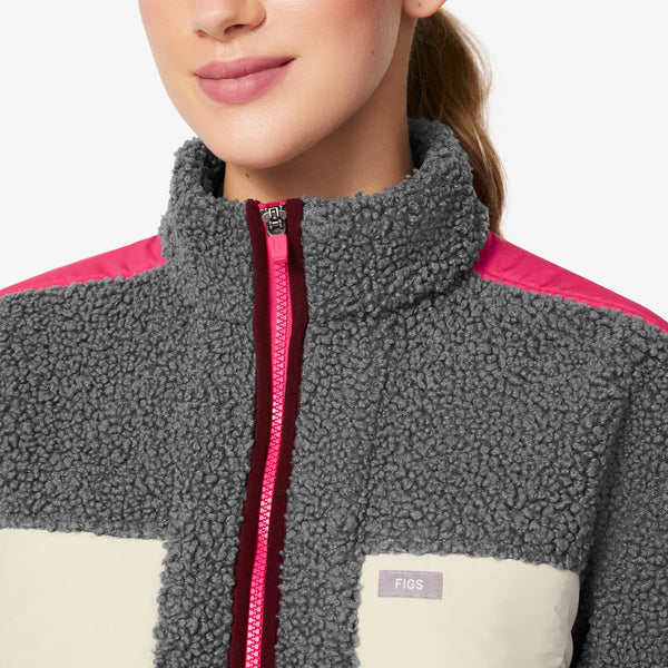 women's Dark Heather Grey Selwyn - Sherpa