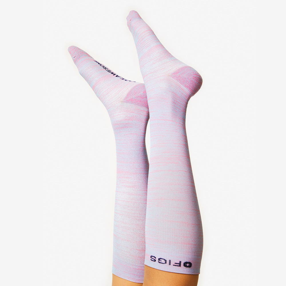 Women's Pink Space Dye - Compression Socks