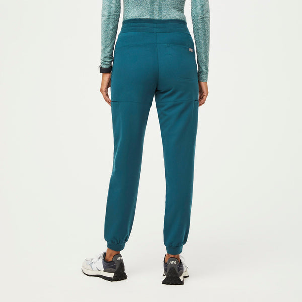 women's Caribbean Blue Sumaiya High-Rise  - Petite Skinny Scrub Pant
