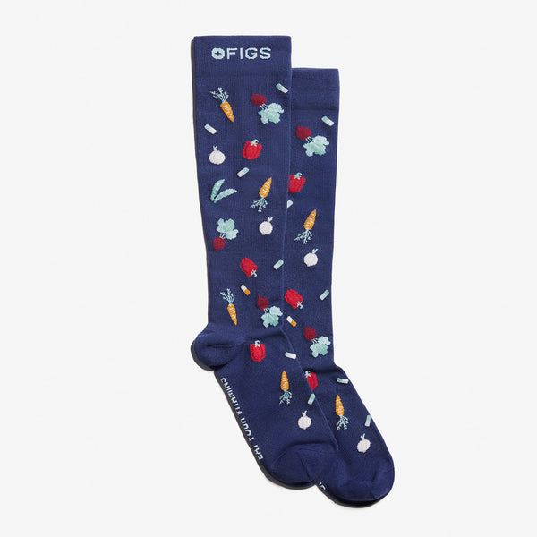women's Caribbean Blue Vegetables - Compression Socks
