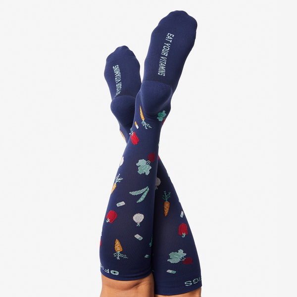 women's Caribbean Blue Vegetables - Compression Socks