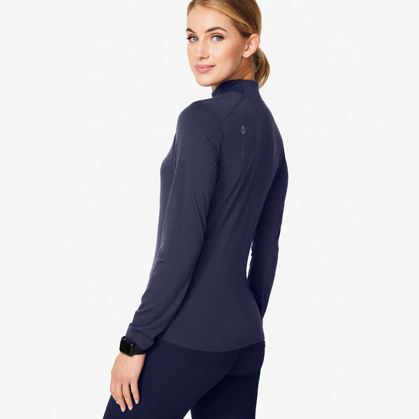 women's Navy Merino Wool Mock-Neck - Underscrub