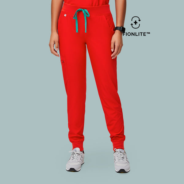 women's Awesome Red FIONLITE™ Zamora - Petite Jogger Scrub Pant