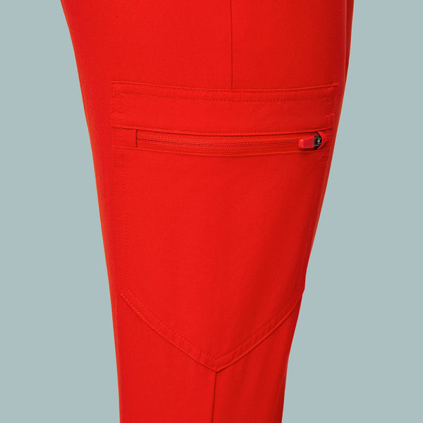 women's Awesome Red FIONLITE™ Zamora - Petite Jogger Scrub Pant
