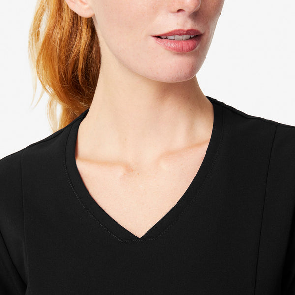 women's Black Aburi - V-Neck Scrub Top