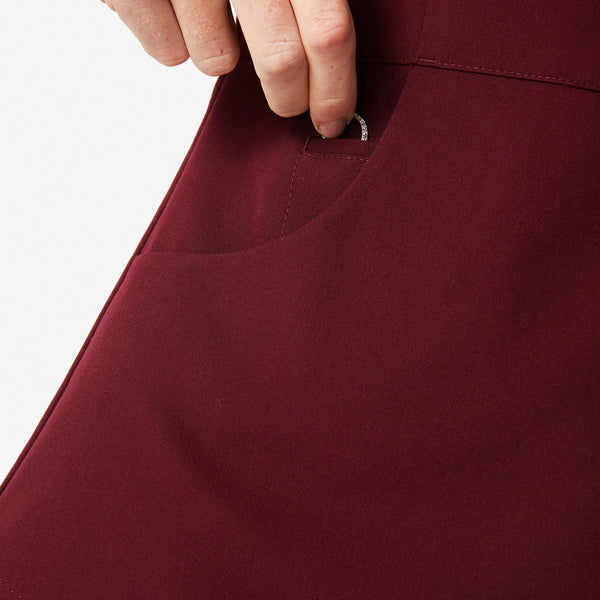 women's Burgundy Aburi - V-Neck Scrub Top