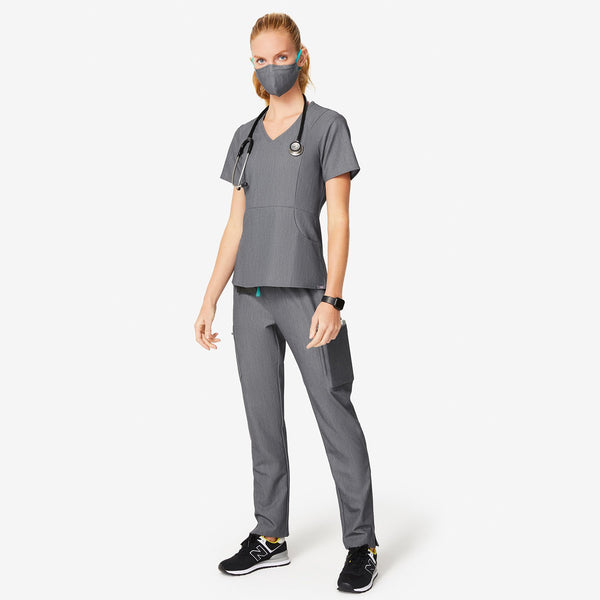 women's Graphite Aburi - V-Neck Scrub Top