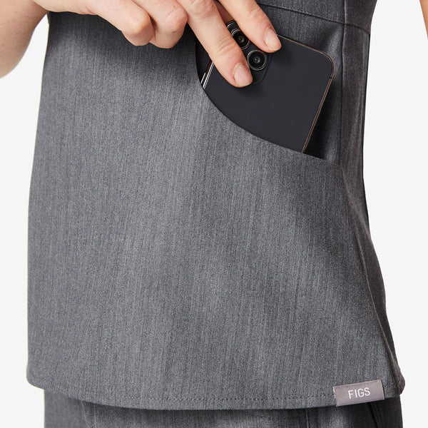 women's Graphite Aburi - V-Neck Scrub Top