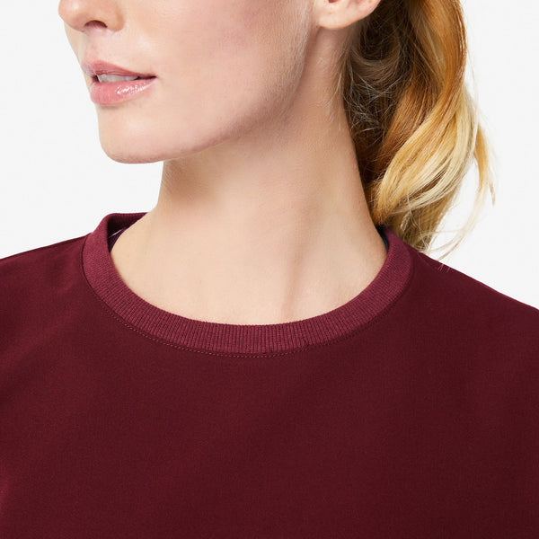 women's Burgundy Bene - Crew Scrub Top