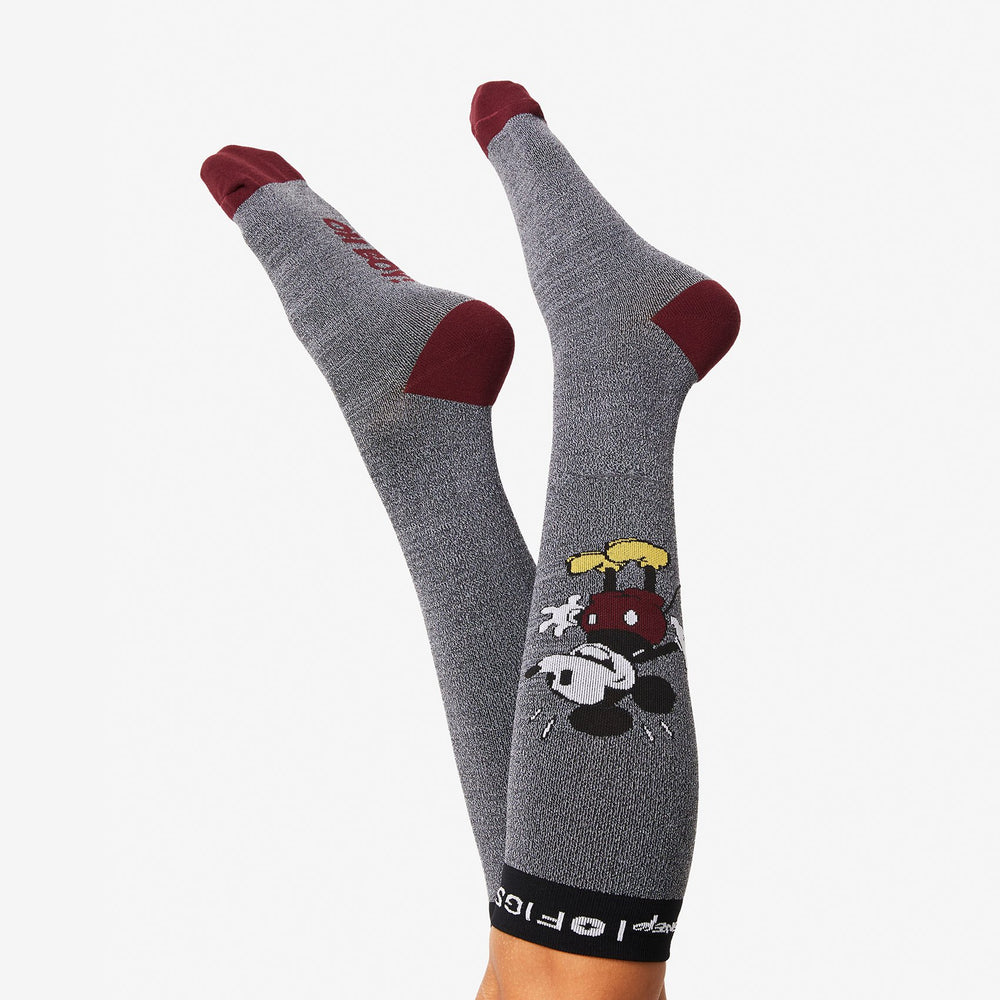 Women's Grey Mickey Mouse - Compression Socks