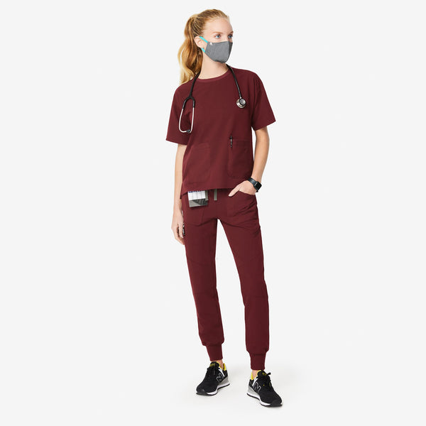 women's Burgundy Maua - Jogger Scrub Pant