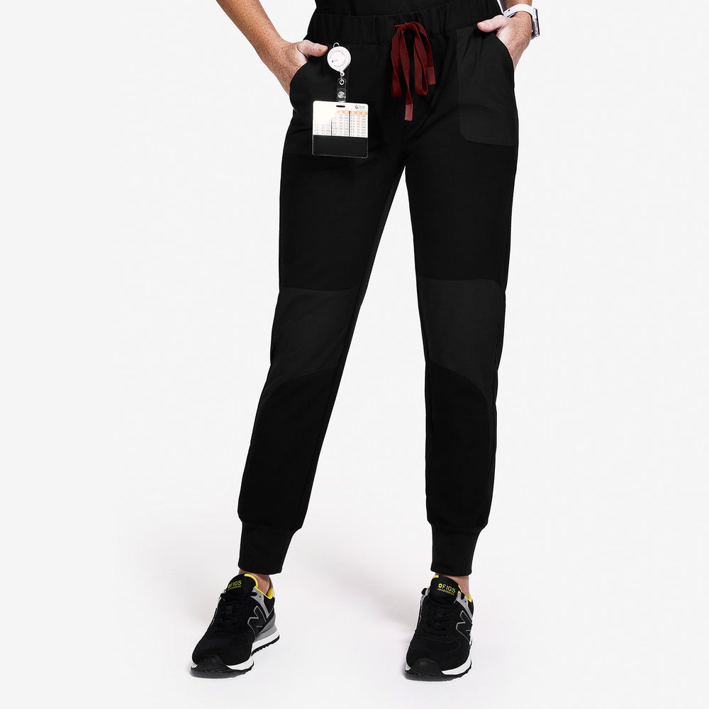 women's Black Mickey Mouse - Skinny Jogger Scrub Pant