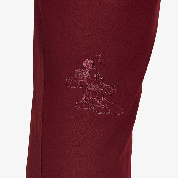 women's Burgundy Mickey Mouse - Skinny Jogger Scrub Pant