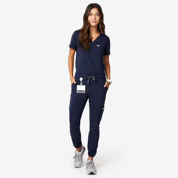 women's Navy 20-Pocket - Scrub Pant