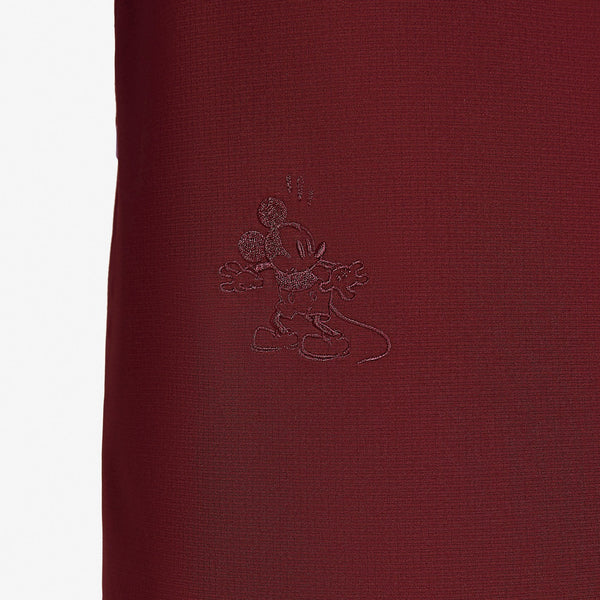 women's Burgundy Mickey Mouse - V-Neck Scrub Top