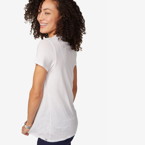 women's White Super Soft Short-Sleeve V-Neck - Underscrub