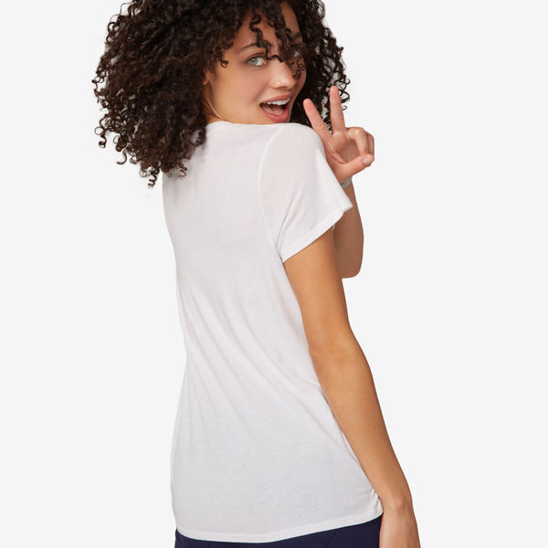 women's White Super Soft Short-Sleeve V-Neck - Underscrub